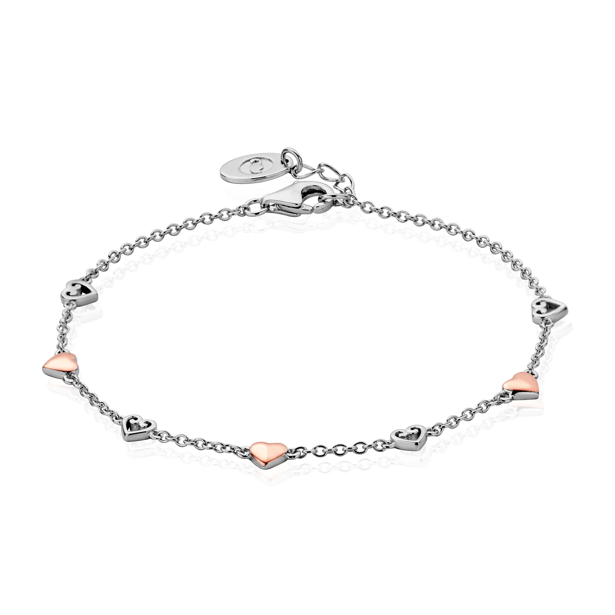 Hearts Embrace Silver Bracelet