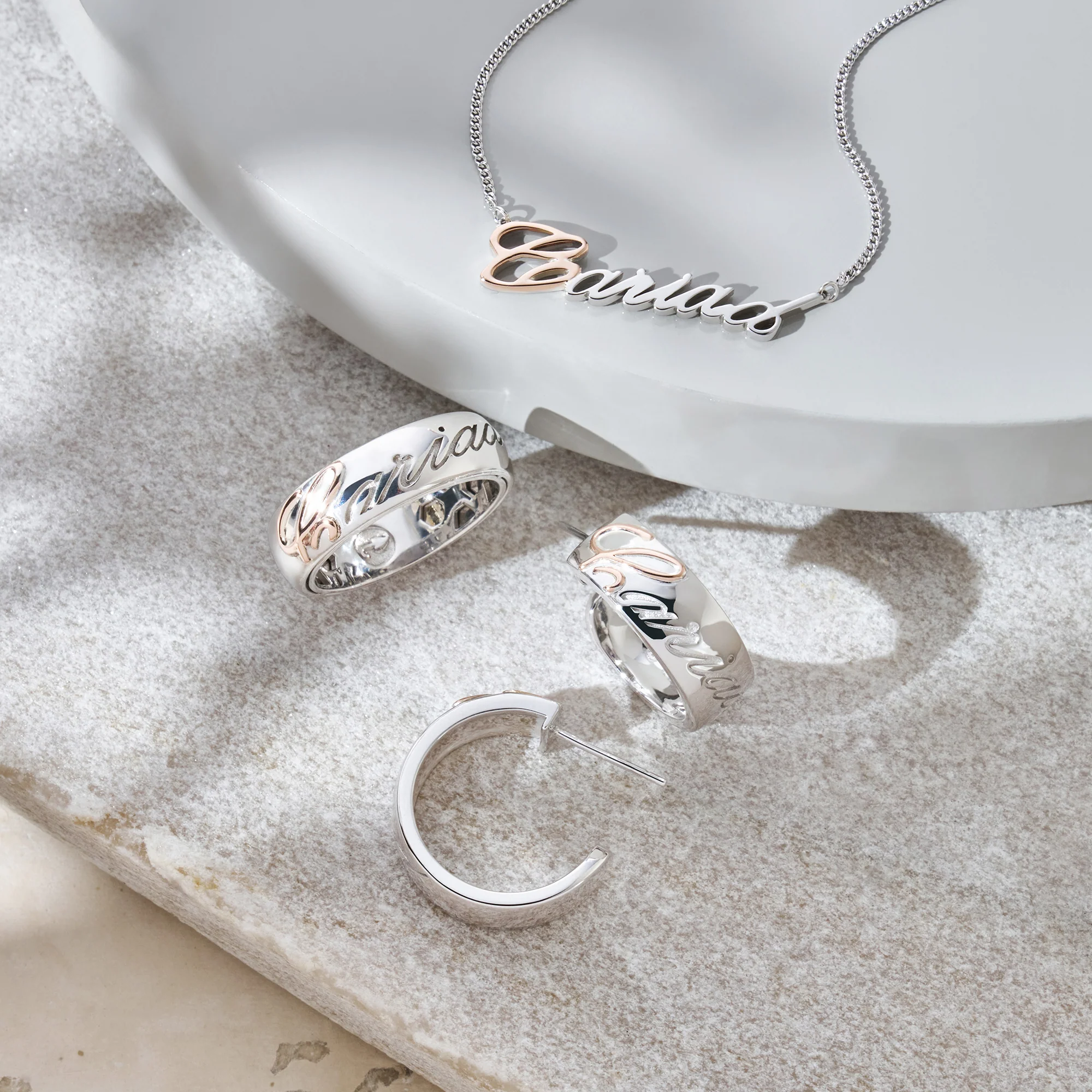 Cariad® Silver Wide Band Ring - Image 2