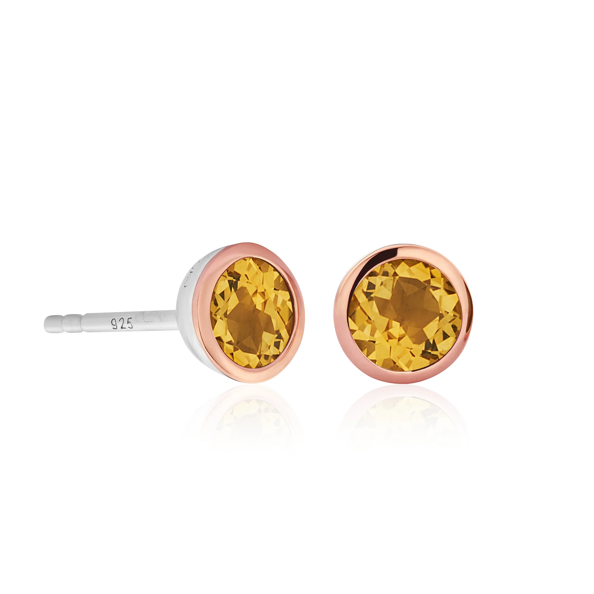 November Birthstone Silver and Citrine Earrings
