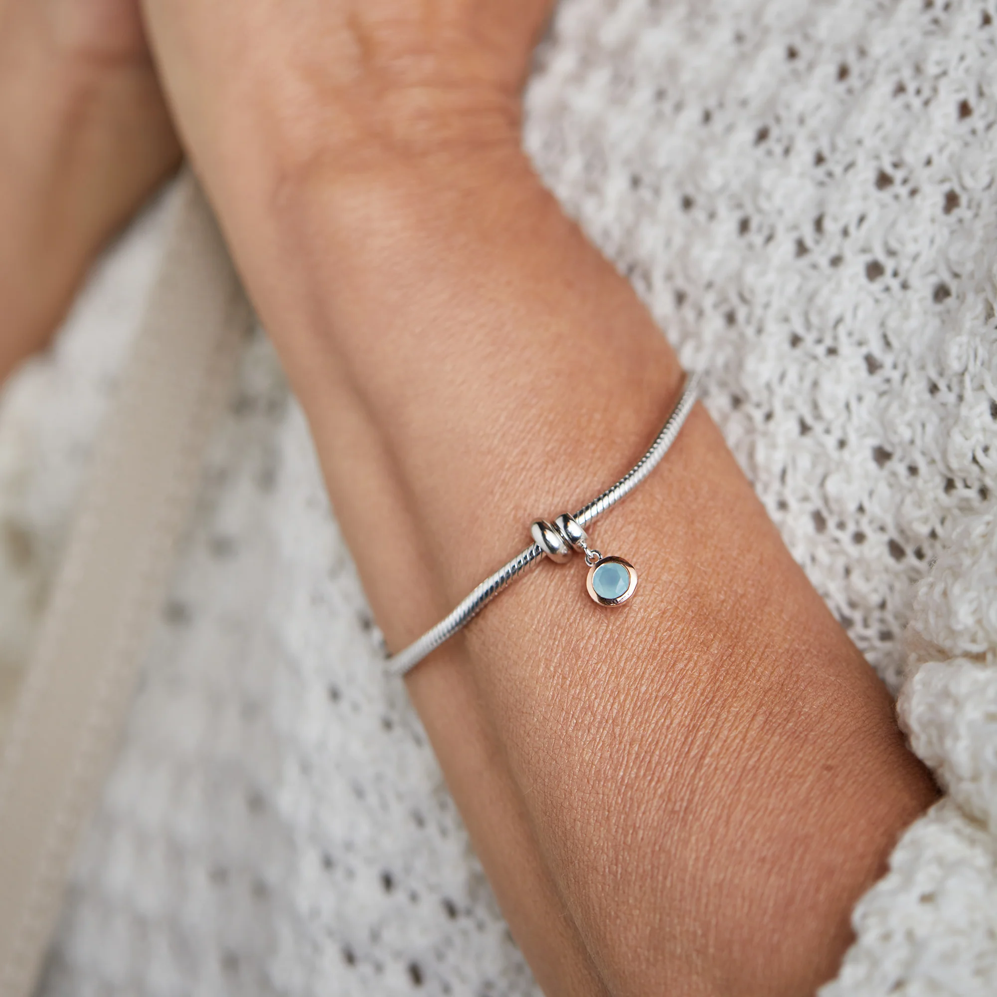 December Milestones® Birthstone Silver and Blue Topaz Charm - Image 2