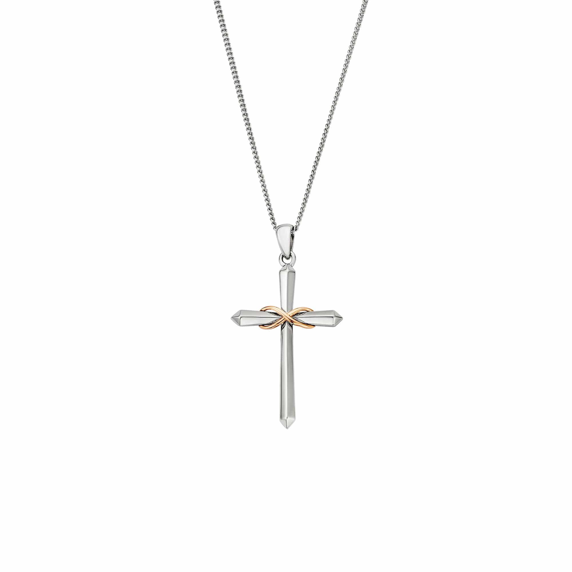 Infinity Silver Cross Pendant