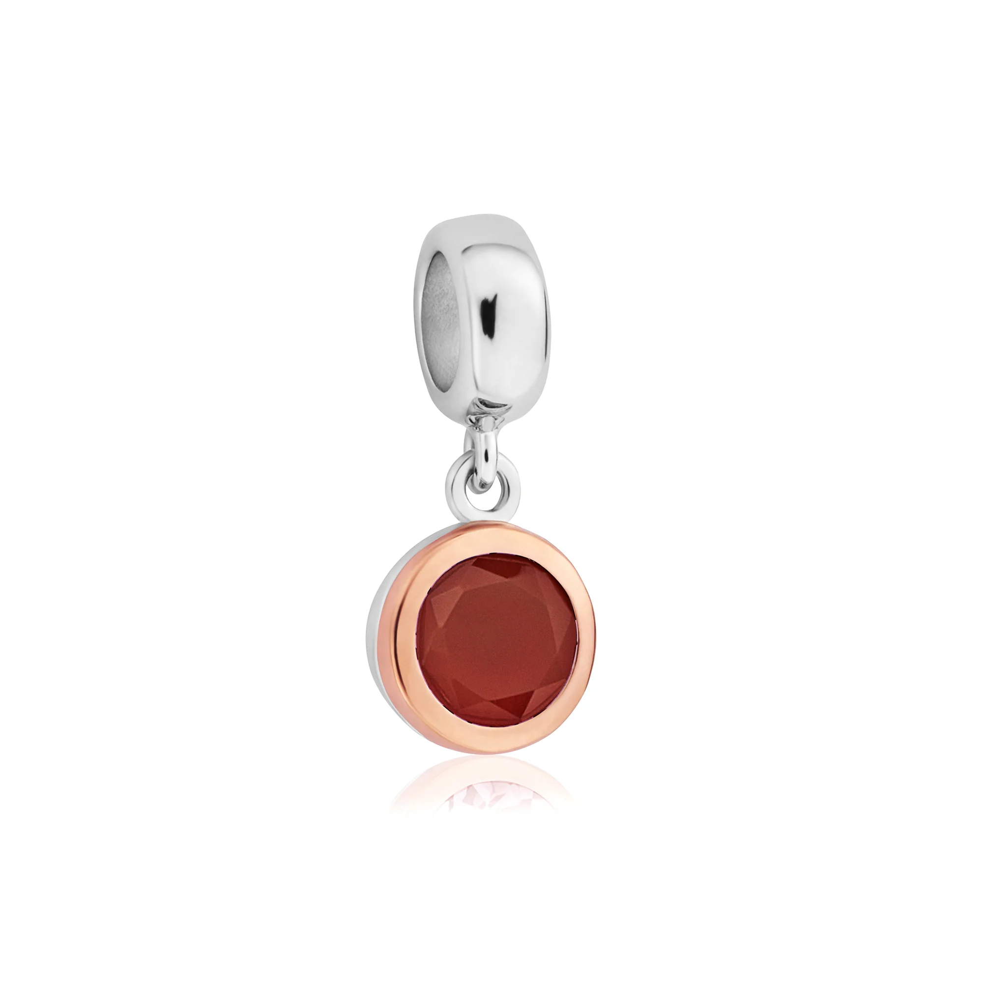 July Milestones® Birthstone Silver and Carnelian Charm