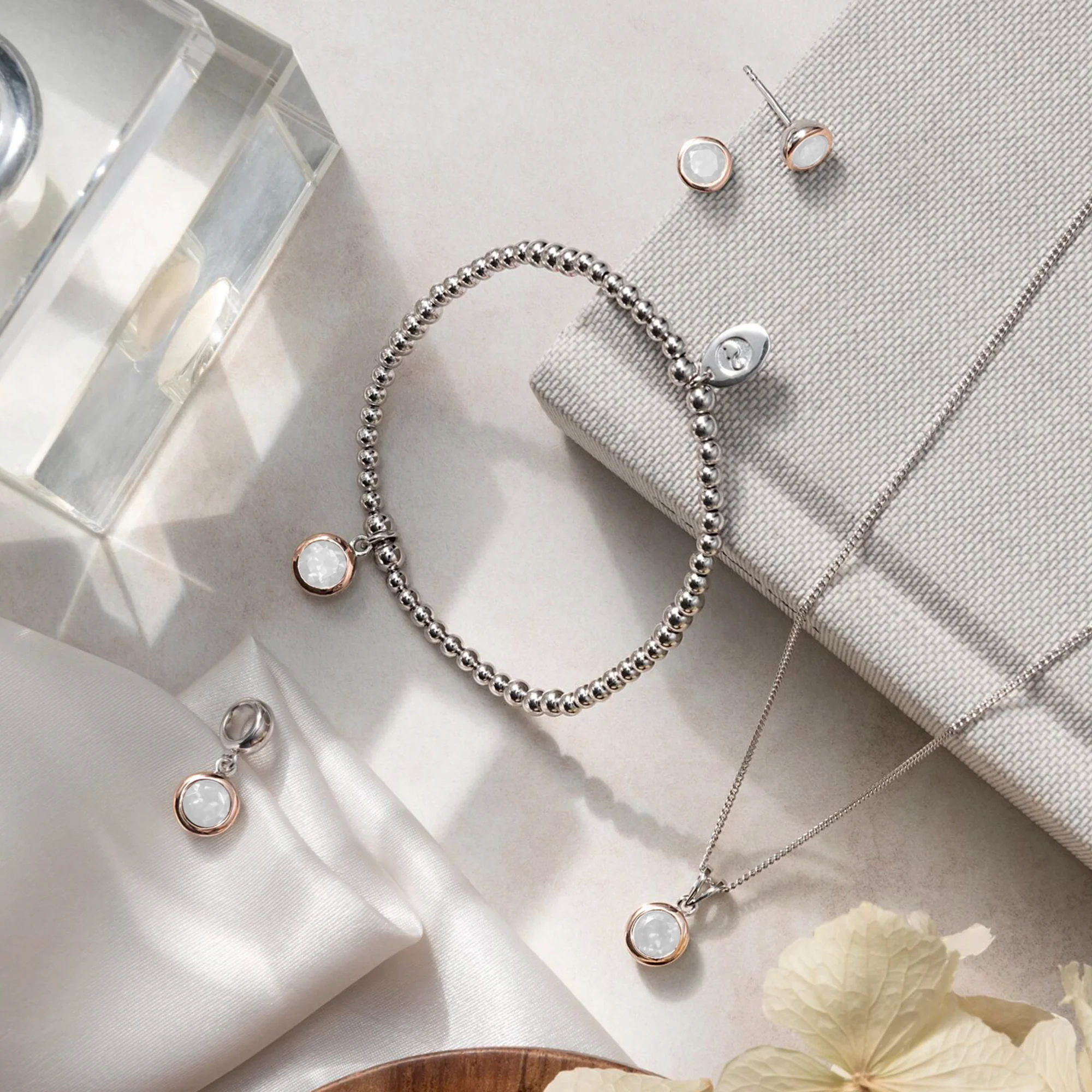 June Milestones® Birthstone Silver and Moonstone Charm - Image 3