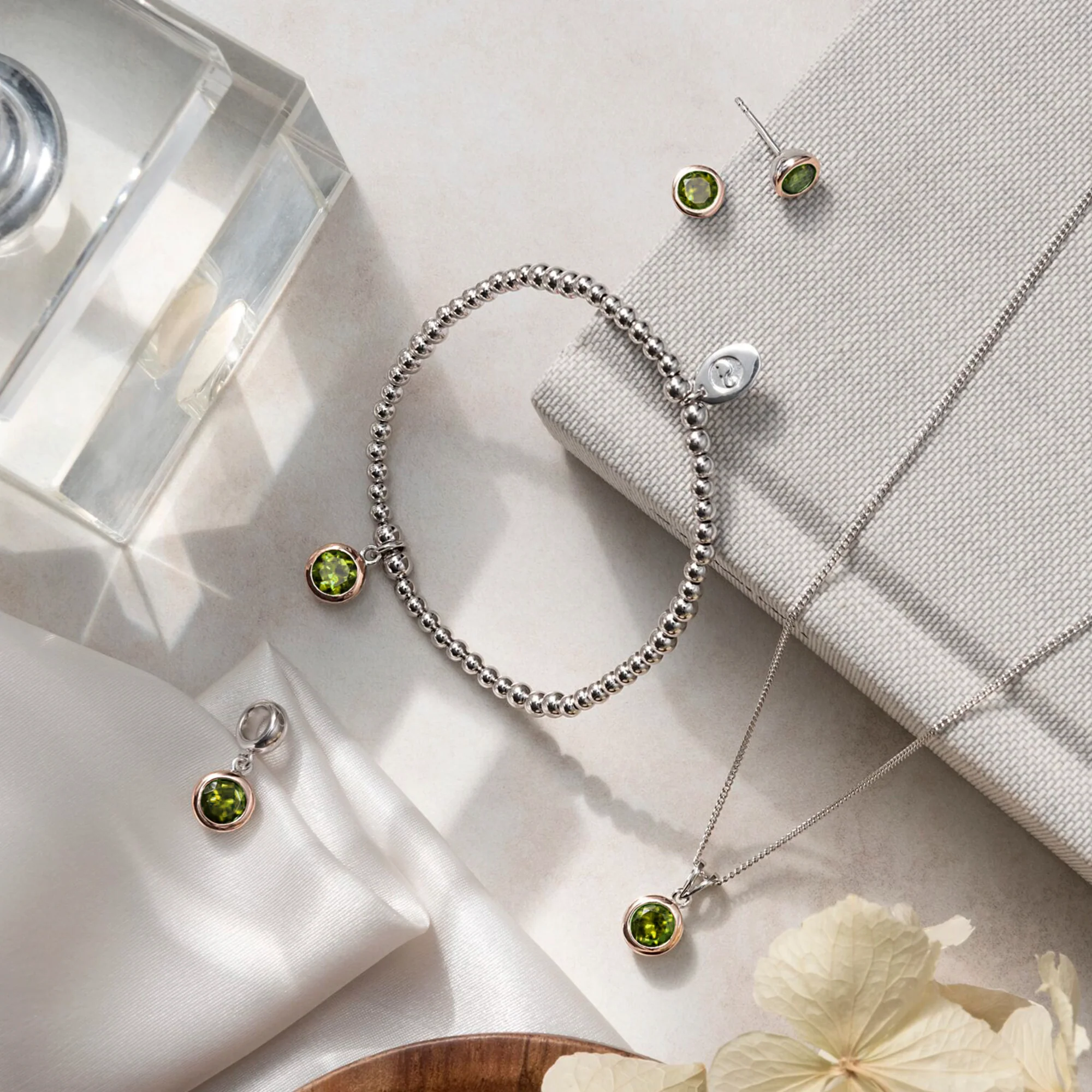August Birthstone Silver and Peridot Pendant - Image 2