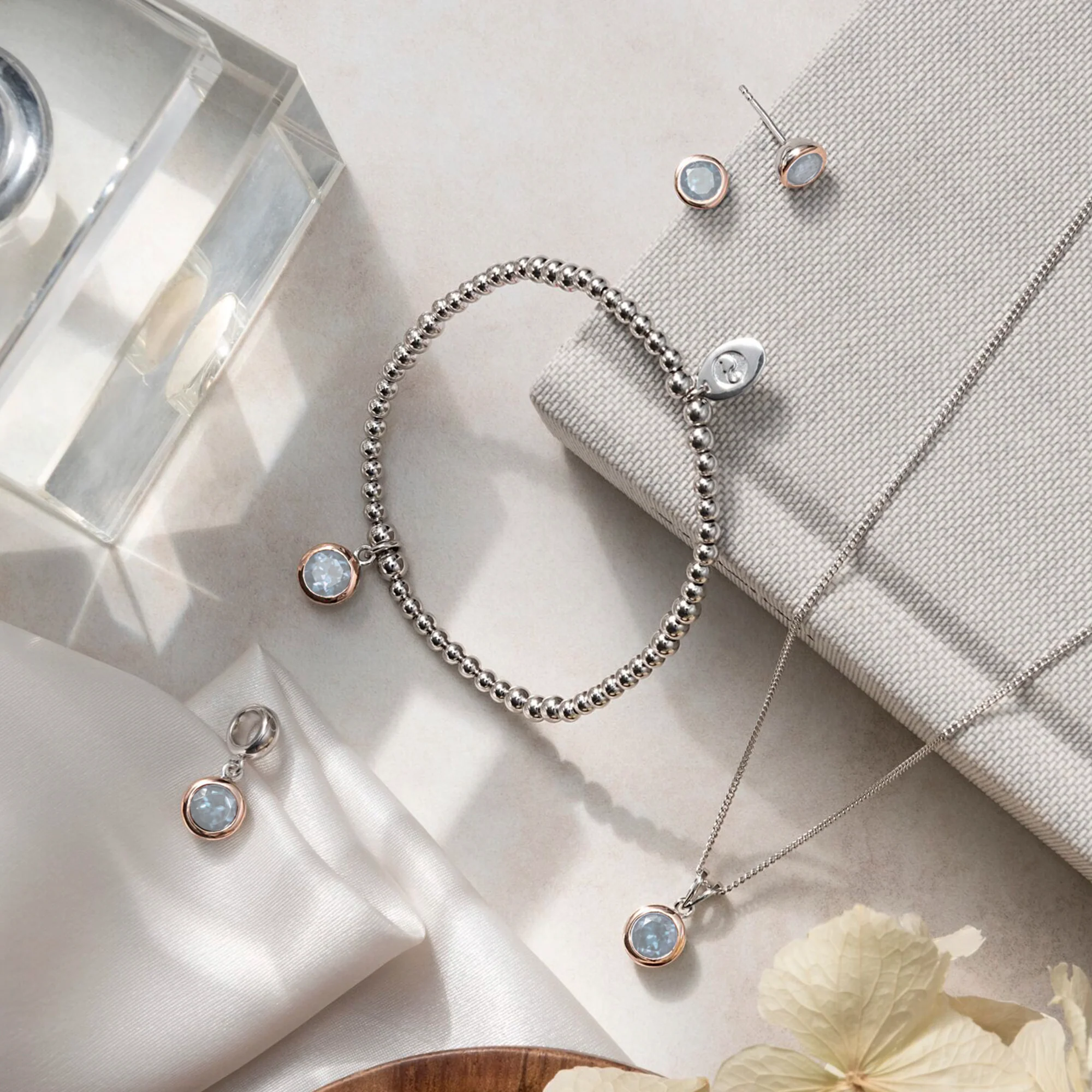 December Birthstone Silver and Blue Topaz Earrings - Image 3