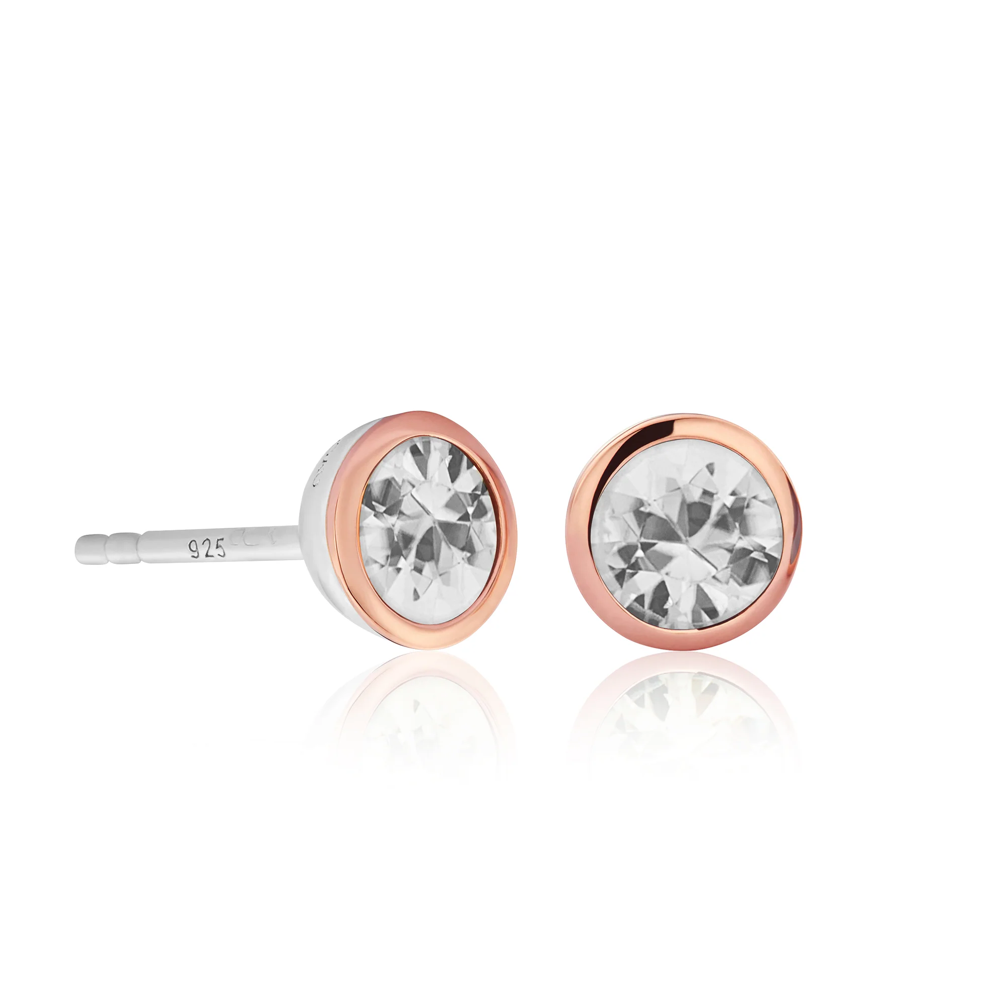 April Birthstone Silver and Zircon Earrings